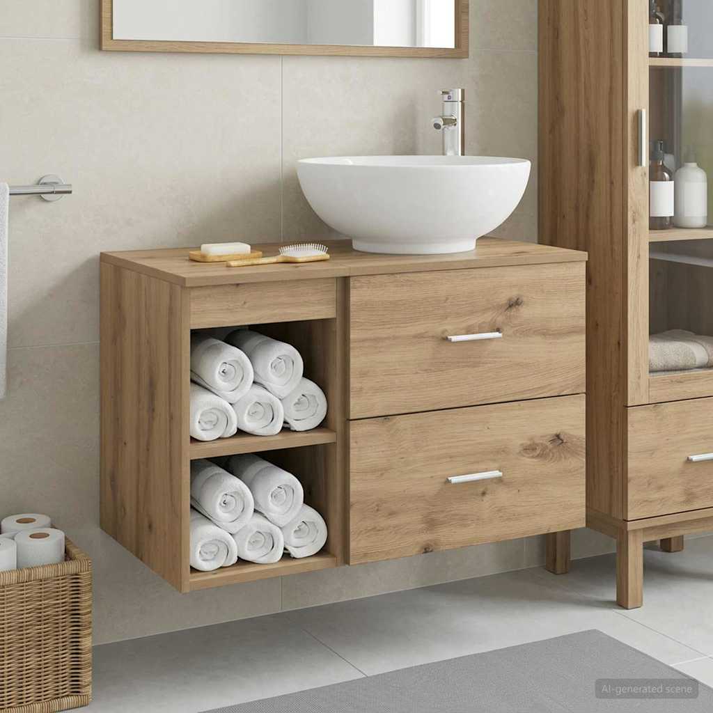 Badezimmermöbel-Set 2 pcs Artisan-Eiche Holzwerkstoff