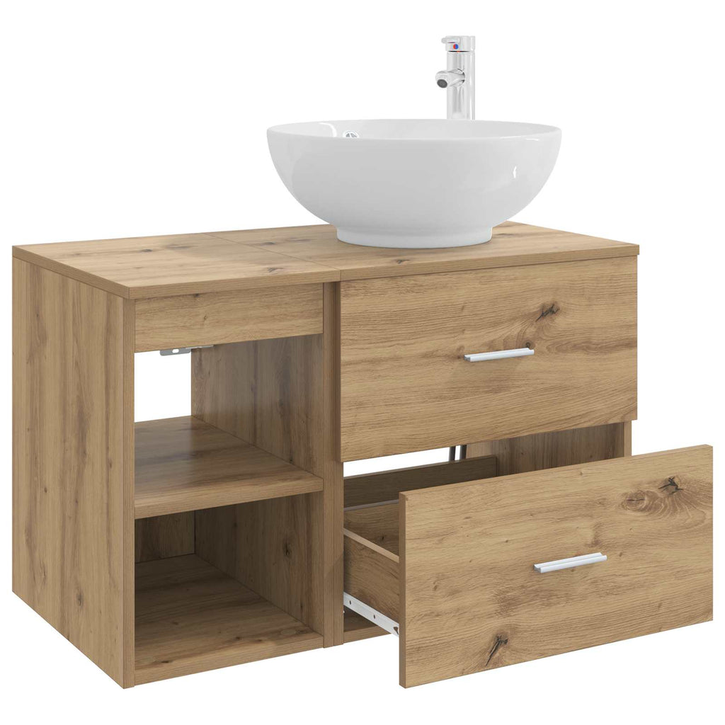 Badezimmermöbel-Set 2 pcs Artisan-Eiche Holzwerkstoff
