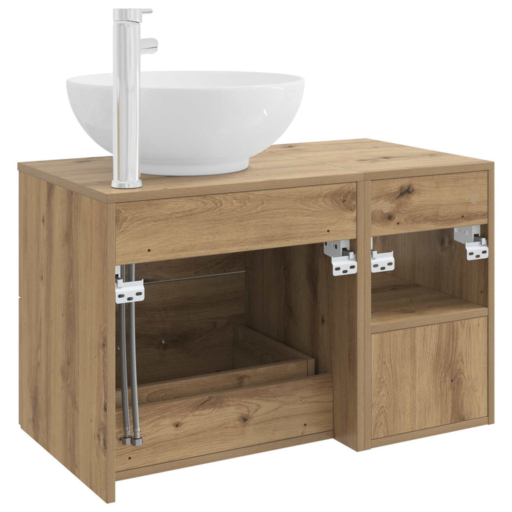 Badezimmermöbel-Set 2 pcs Artisan-Eiche Holzwerkstoff