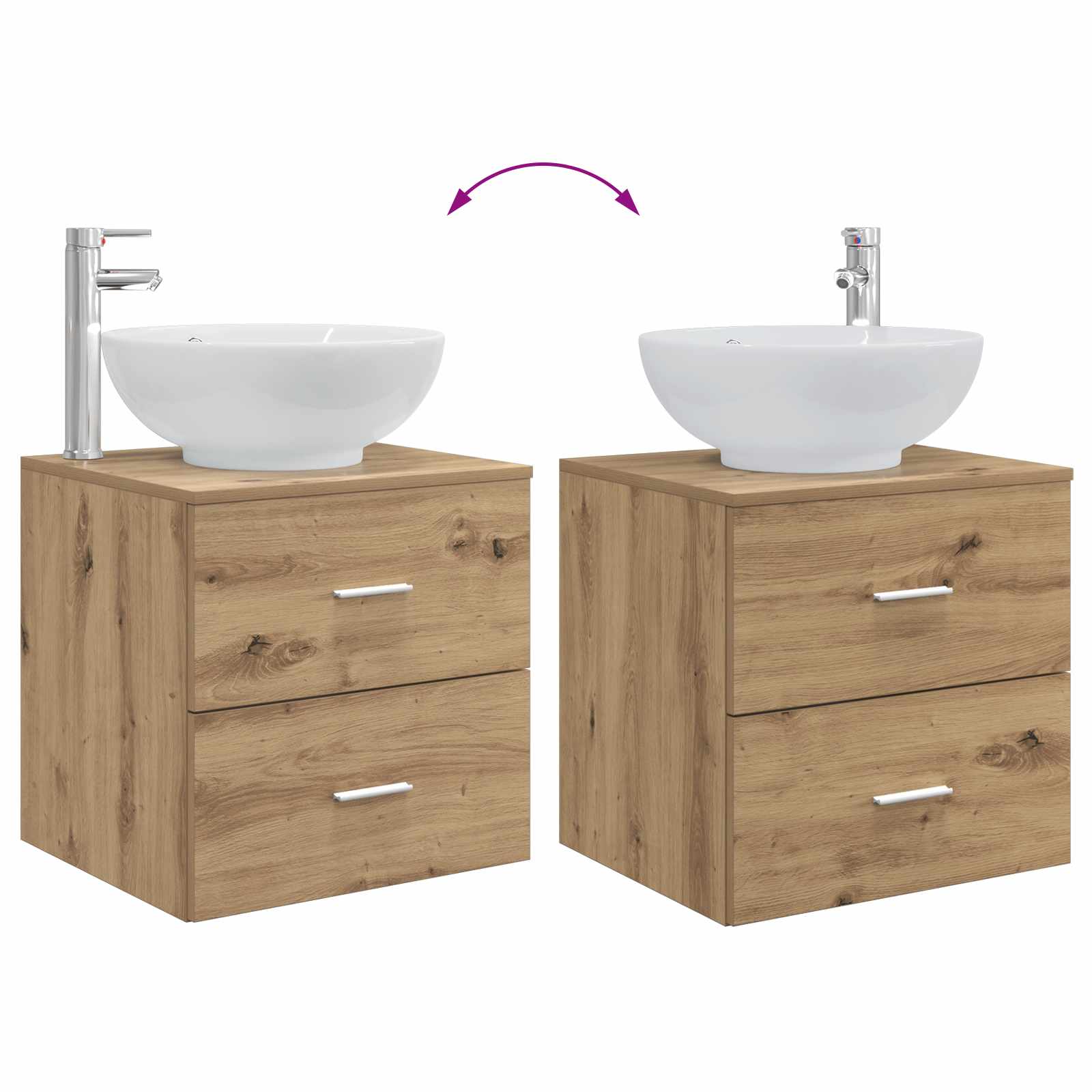 Badezimmermöbel-Set 2 pcs Artisan-Eiche Holzwerkstoff