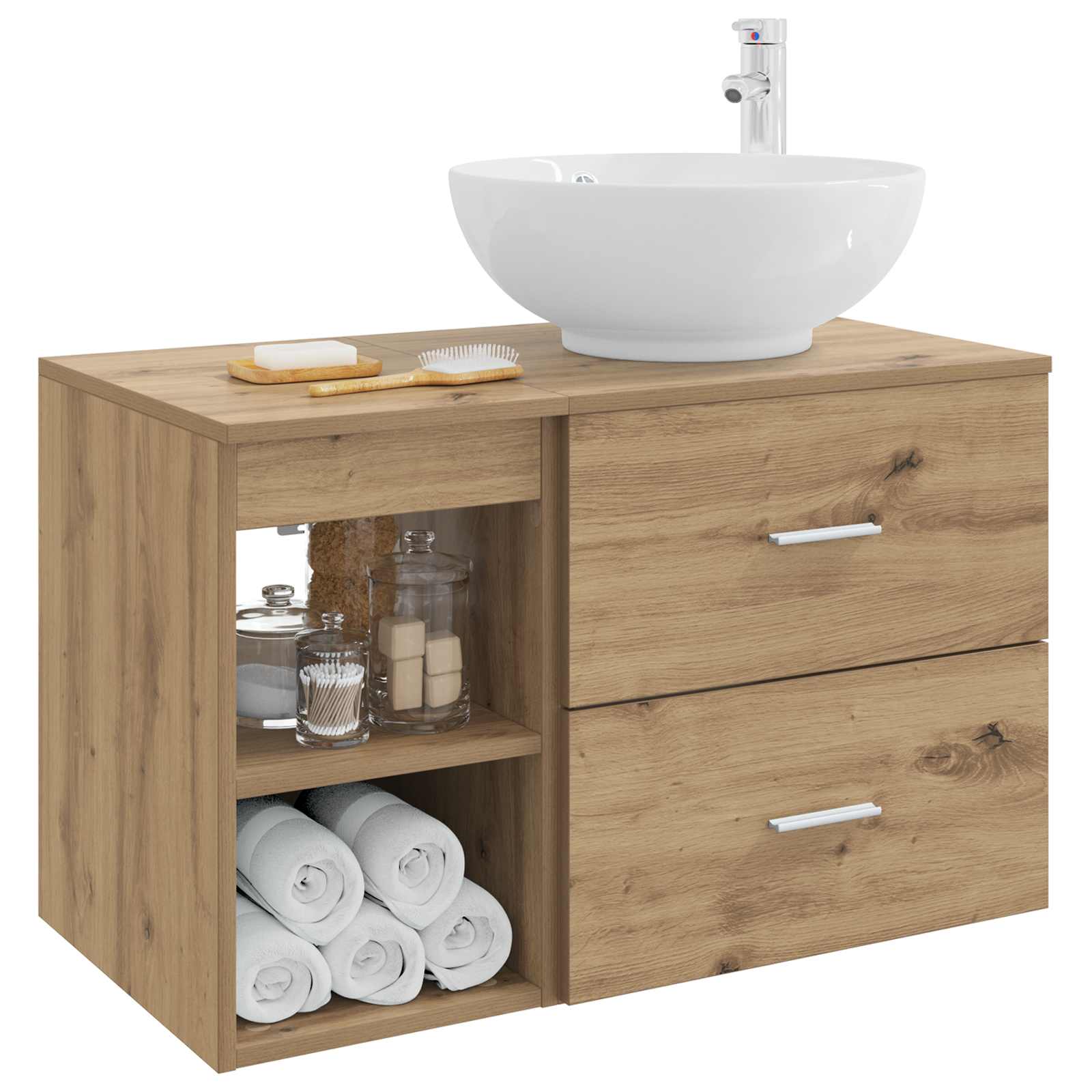 Badezimmermöbel-Set 2 pcs Artisan-Eiche Holzwerkstoff