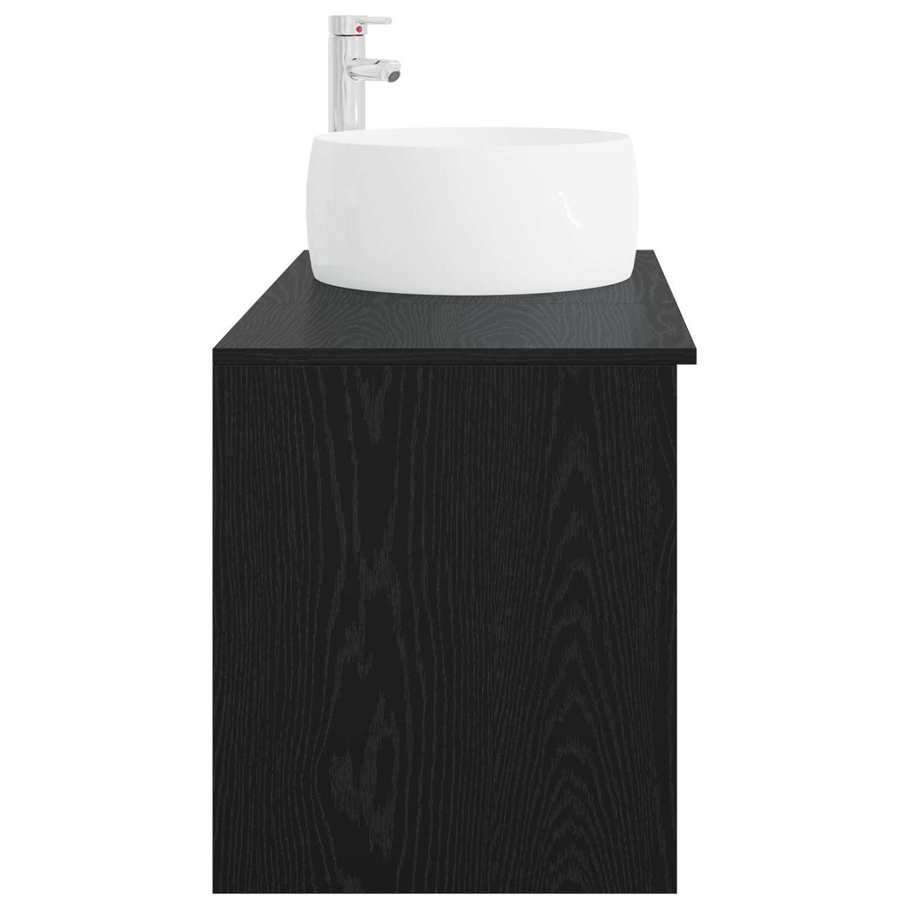 Badezimmermöbel-Set 2 pcs Schwarze Eiche Holzwerkstoff