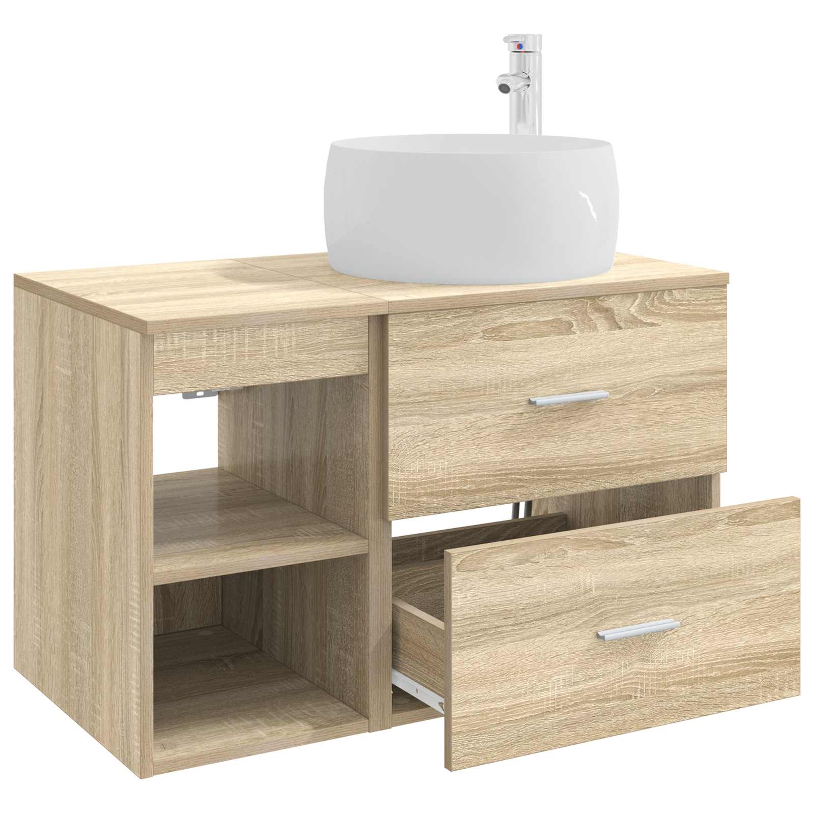 Badezimmermöbel-Set 2 pcs Sonoma-Eiche Holzwerkstoff