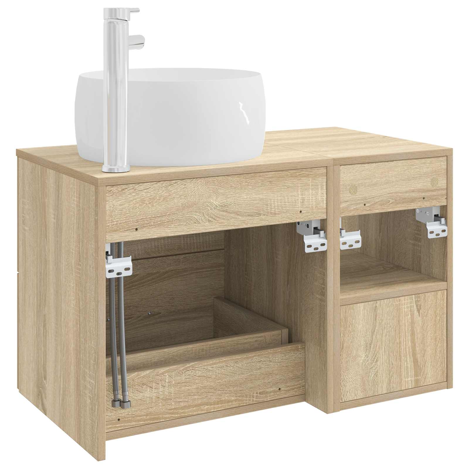 Badezimmermöbel-Set 2 pcs Sonoma-Eiche Holzwerkstoff