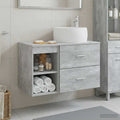 Badezimmermöbel-Set 2 pcs Betongrau Holzwerkstoff