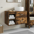 Badezimmermöbel-Set 2 pcs Geräucherte Eiche Holzwerkstoff