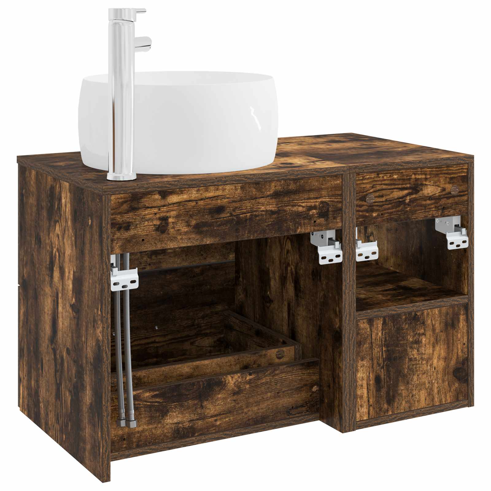 Badezimmermöbel-Set 2 pcs Geräucherte Eiche Holzwerkstoff