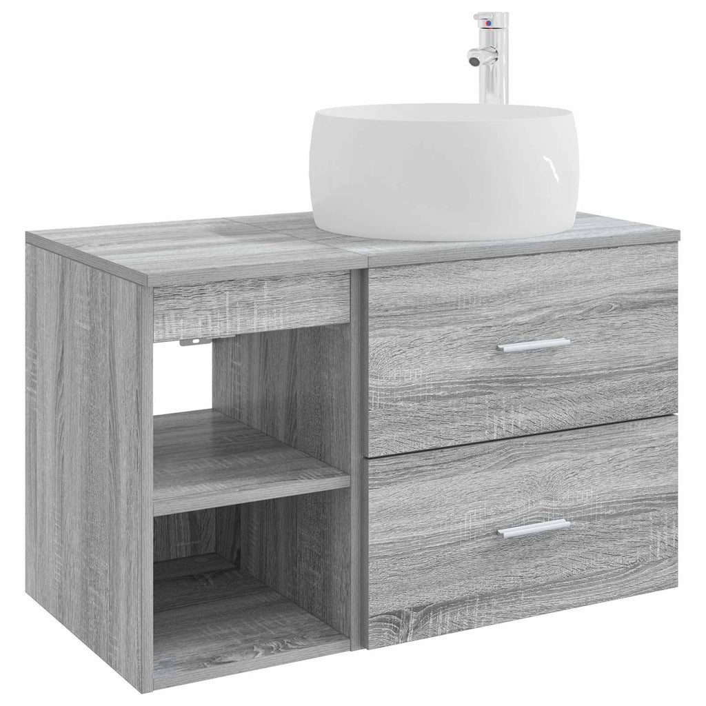 Badezimmermöbel-Set 2 pcs Grau Sonoma Holzwerkstoff