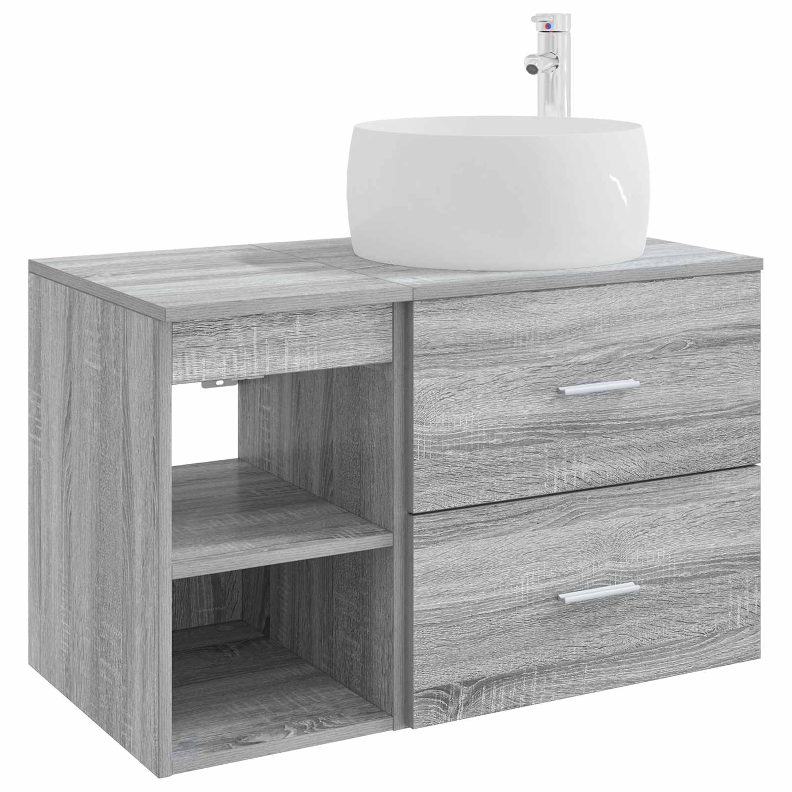 Badezimmermöbel-Set 2 pcs Grau Sonoma Holzwerkstoff