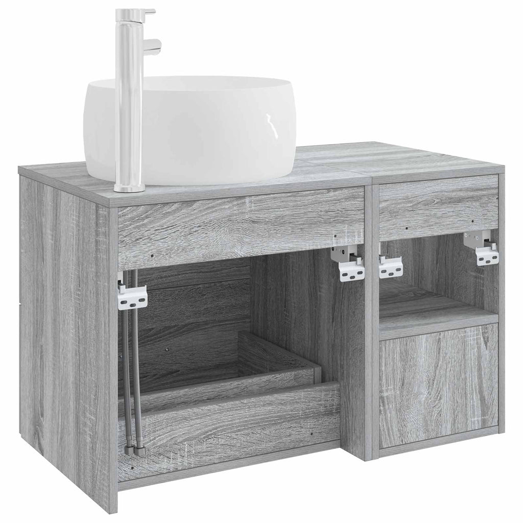 Badezimmermöbel-Set 2 pcs Grau Sonoma Holzwerkstoff