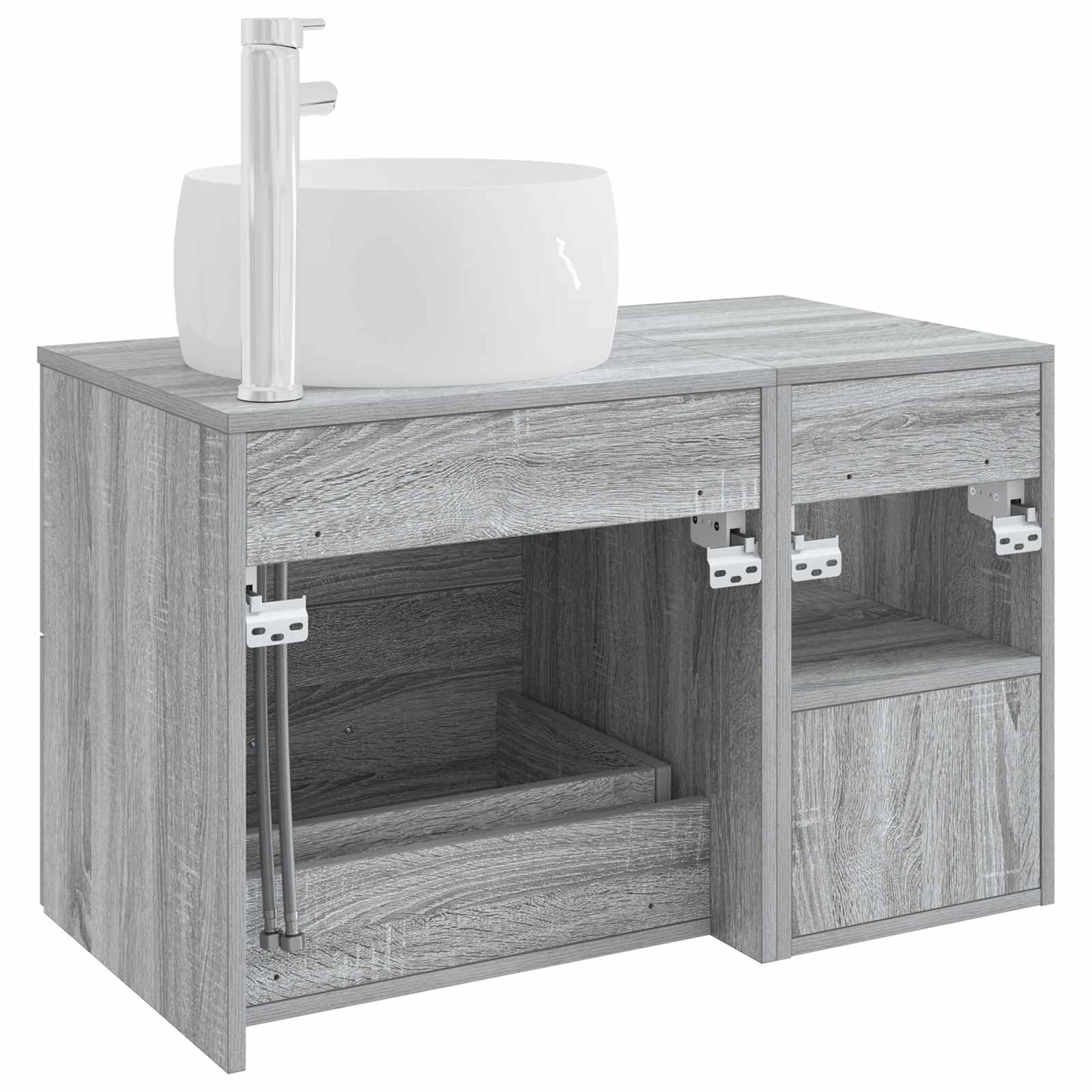 Badezimmermöbel-Set 2 pcs Grau Sonoma Holzwerkstoff