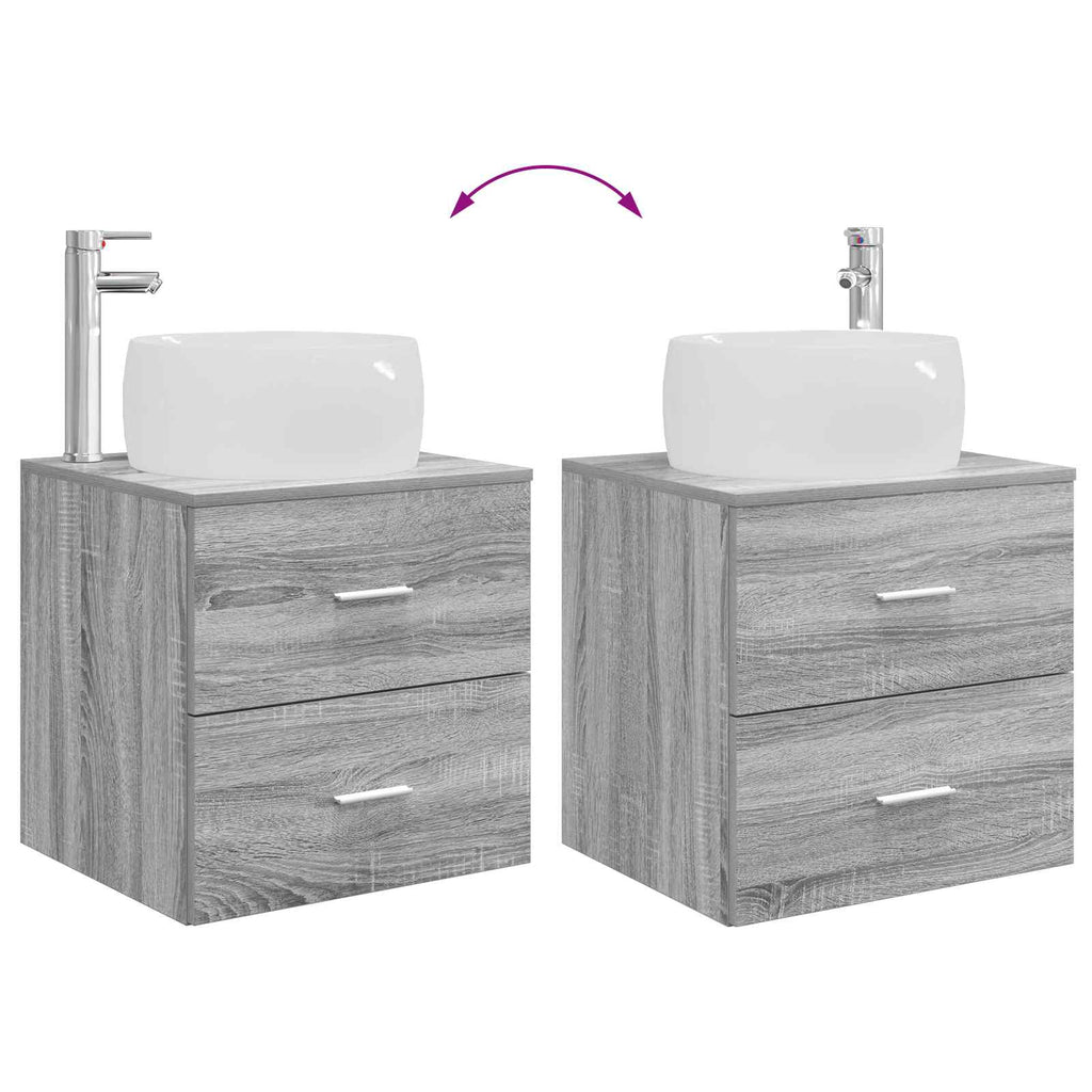 Badezimmermöbel-Set 2 pcs Grau Sonoma Holzwerkstoff