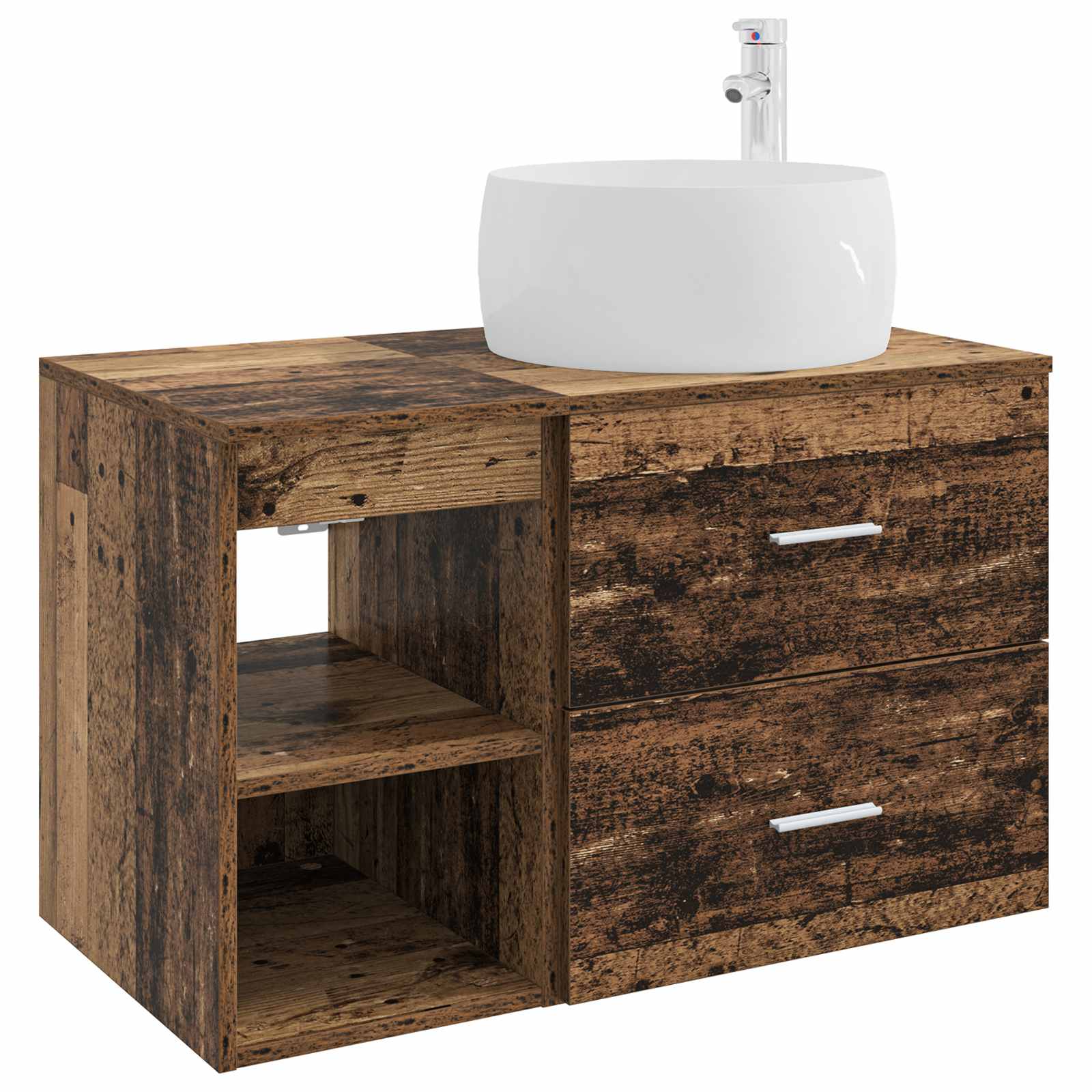 Badezimmermöbel-Set 2 pcs Altholz Holzwerkstoff