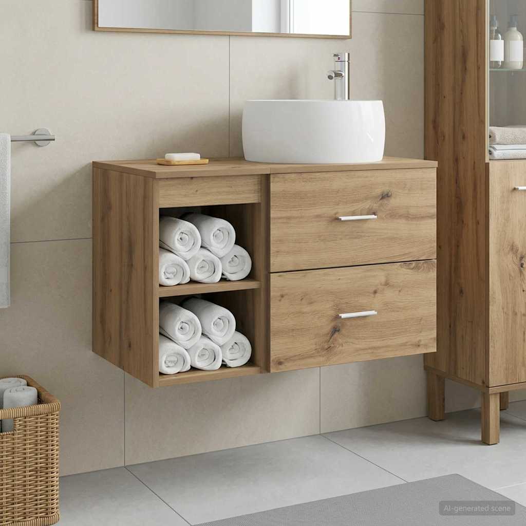 Badezimmermöbel-Set 2 pcs Artisan-Eiche Holzwerkstoff