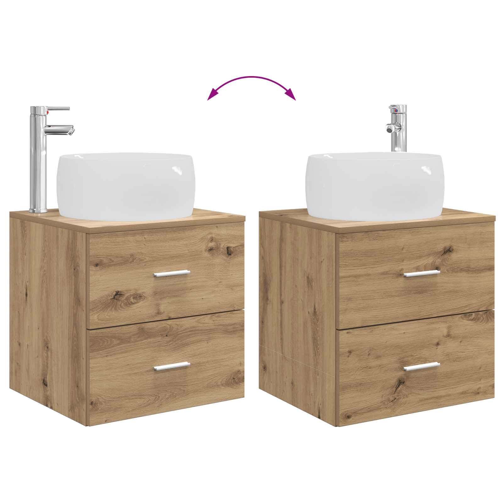 Badezimmermöbel-Set 2 pcs Artisan-Eiche Holzwerkstoff