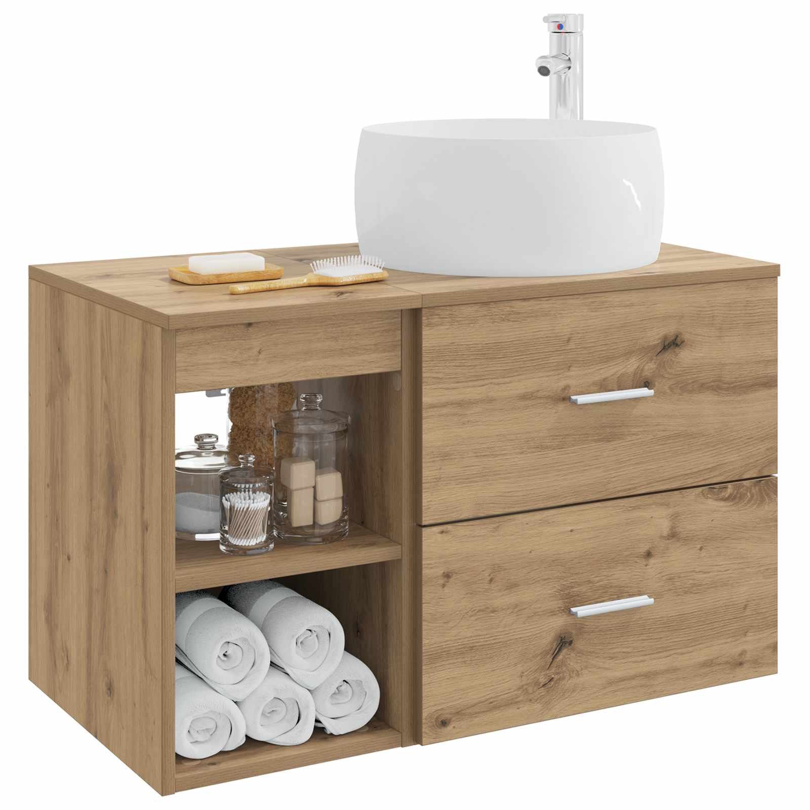 Badezimmermöbel-Set 2 pcs Artisan-Eiche Holzwerkstoff