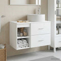 Badezimmermöbel-Set 2 pcs Weiß Holzwerkstoff