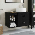 Badezimmermöbel-Set 2 pcs Schwarze Eiche Holzwerkstoff