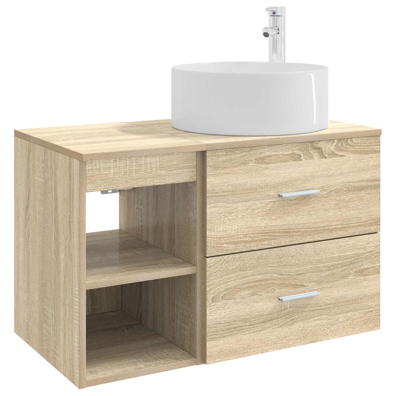 Badezimmermöbel-Set 2 pcs Sonoma-Eiche Holzwerkstoff