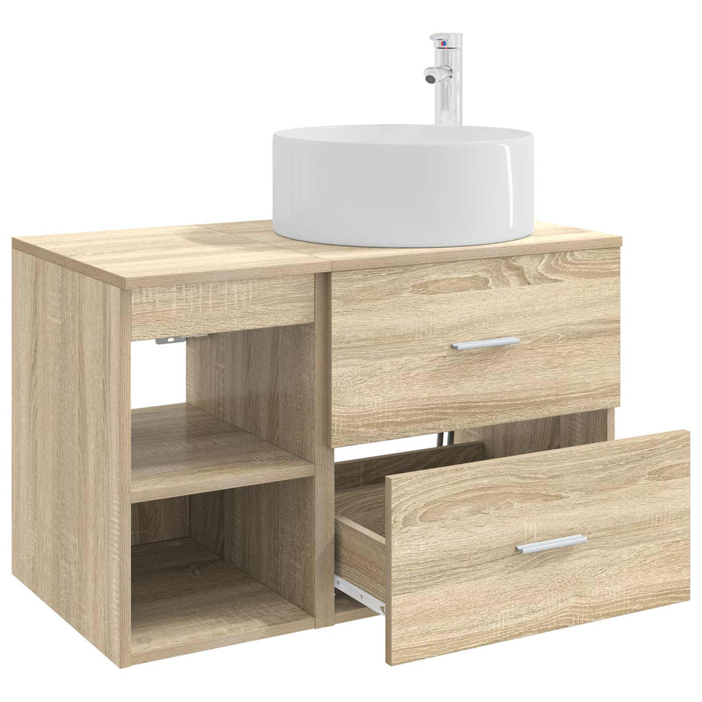 Badezimmermöbel-Set 2 pcs Sonoma-Eiche Holzwerkstoff