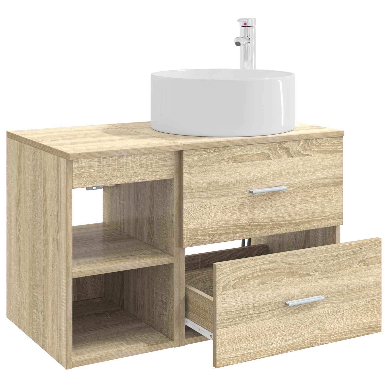 Badezimmermöbel-Set 2 pcs Sonoma-Eiche Holzwerkstoff