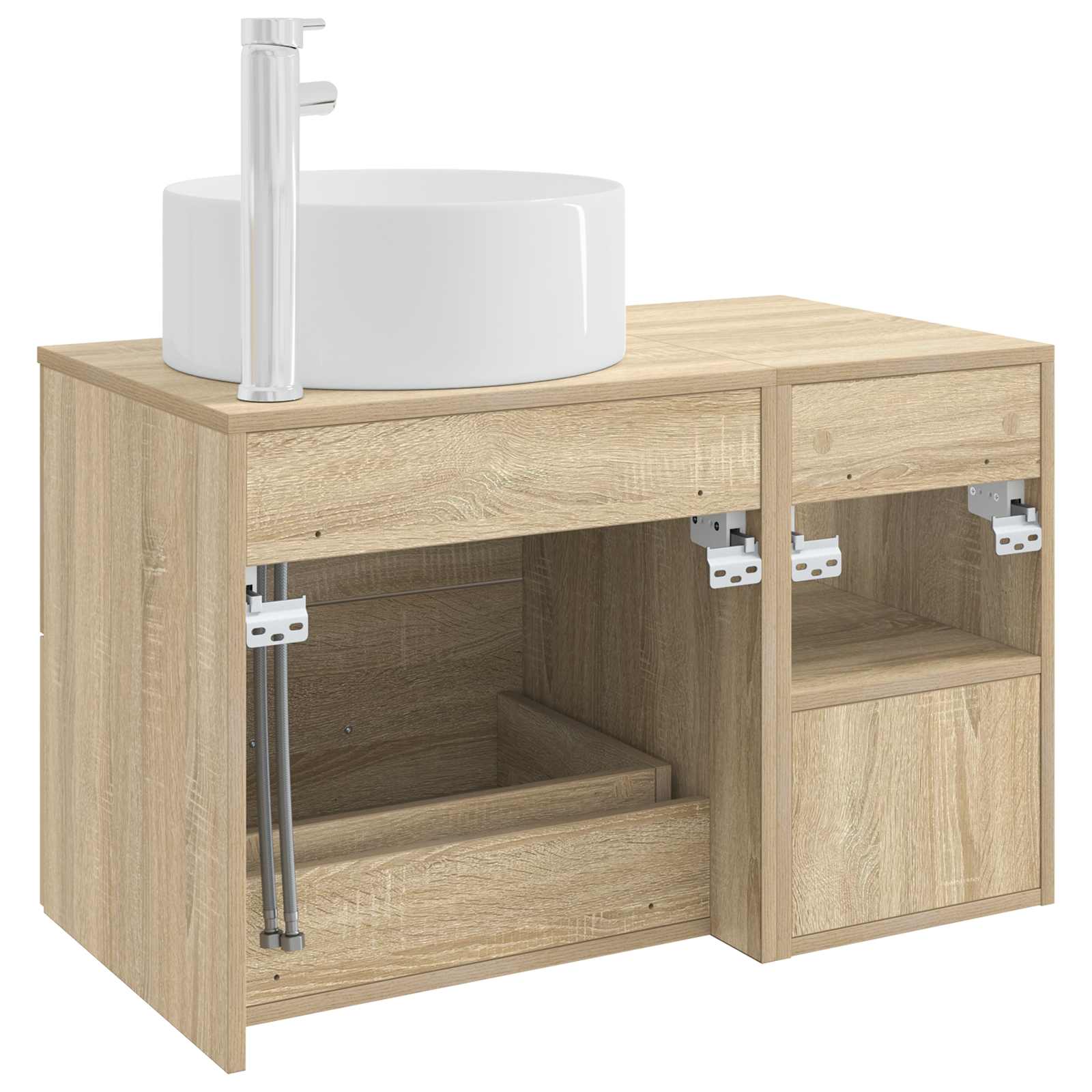 Badezimmermöbel-Set 2 pcs Sonoma-Eiche Holzwerkstoff