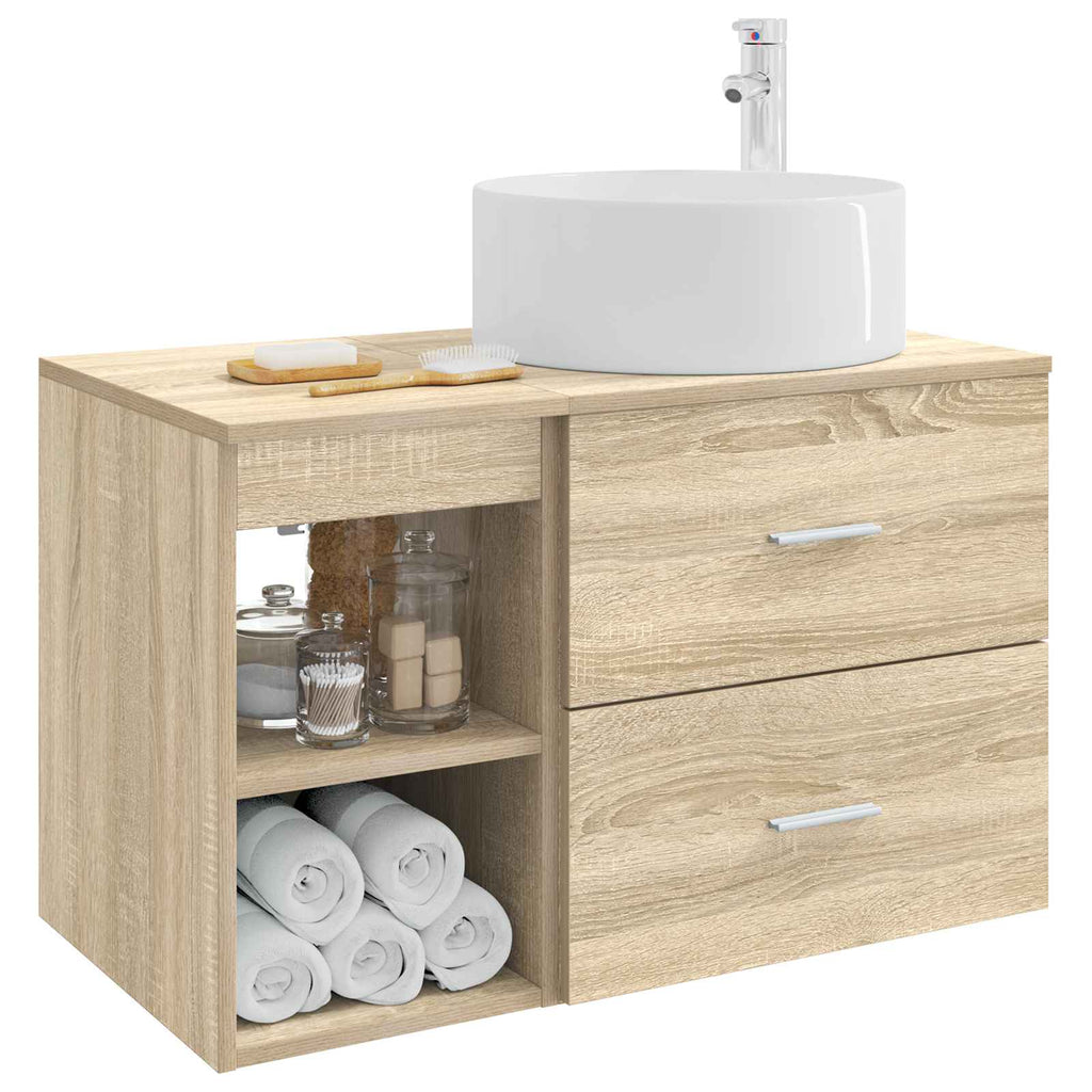 Badezimmermöbel-Set 2 pcs Sonoma-Eiche Holzwerkstoff
