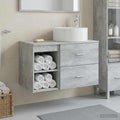 Badezimmermöbel-Set 2 pcs Betongrau Holzwerkstoff