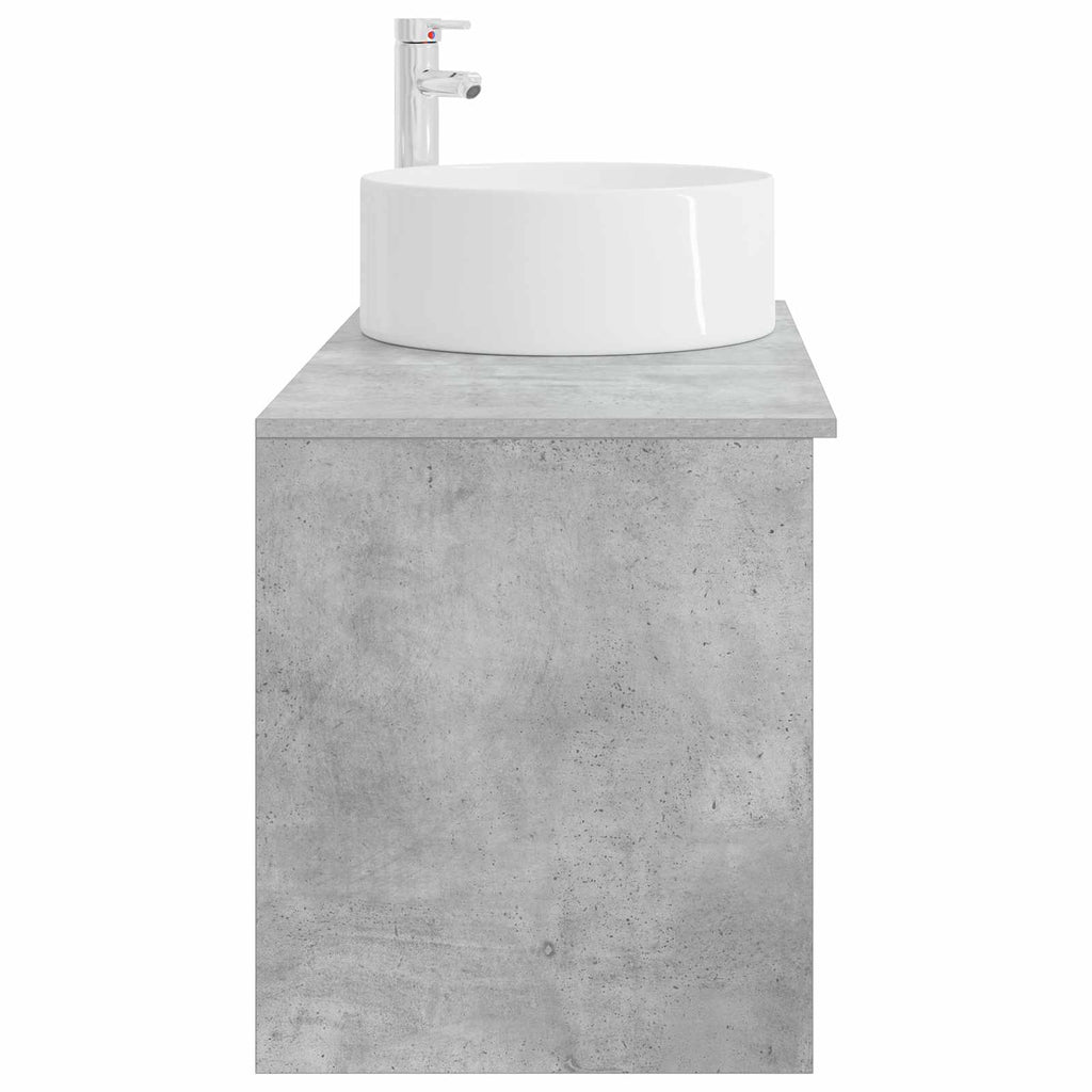 Badezimmermöbel-Set 2 pcs Betongrau Holzwerkstoff