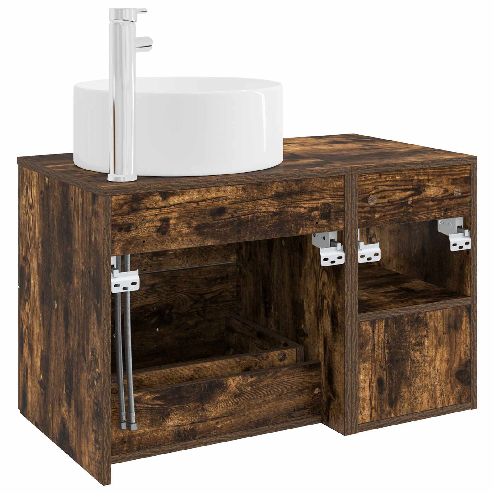 Badezimmermöbel-Set 2 pcs Geräucherte Eiche Holzwerkstoff