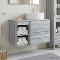 Badezimmermöbel-Set 2 pcs Grau Sonoma Holzwerkstoff