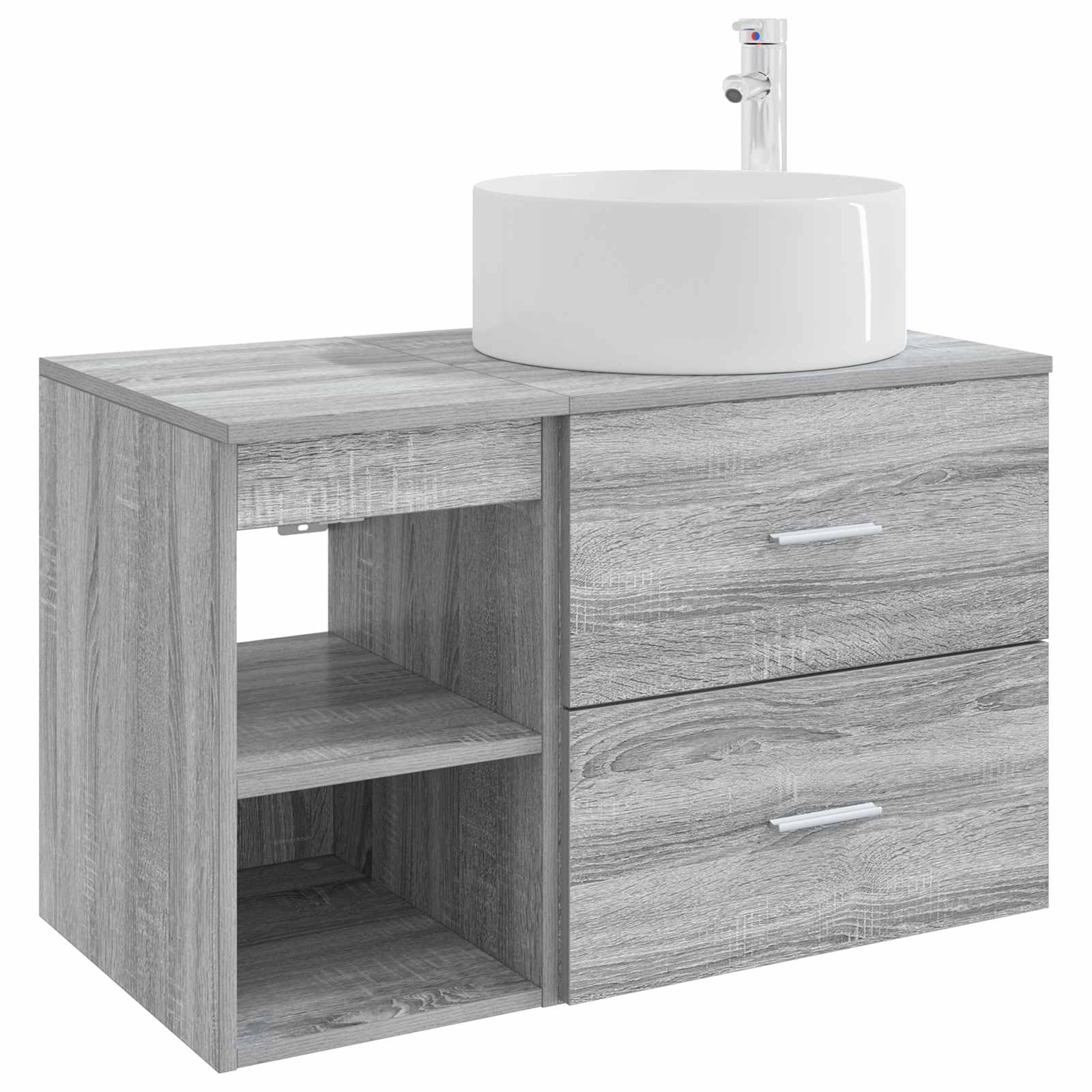 Badezimmermöbel-Set 2 pcs Grau Sonoma Holzwerkstoff