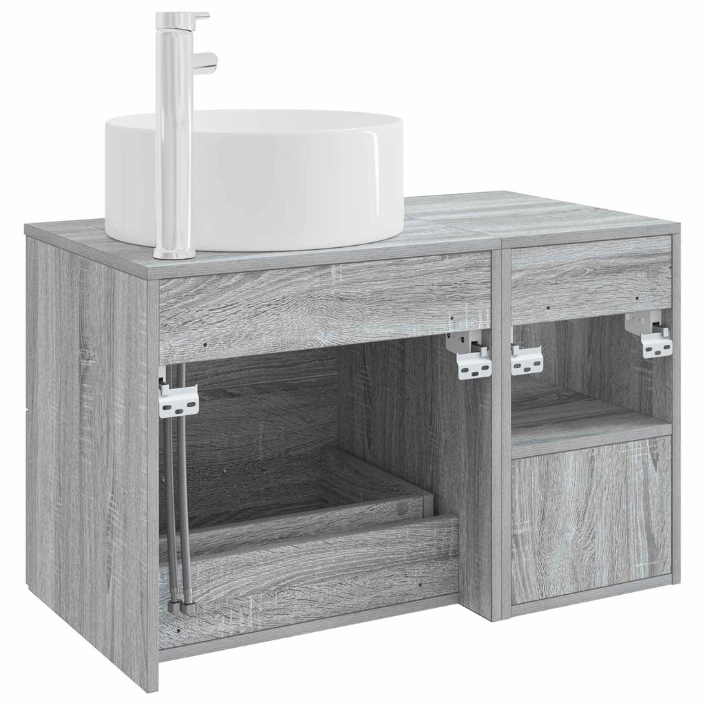 Badezimmermöbel-Set 2 pcs Grau Sonoma Holzwerkstoff