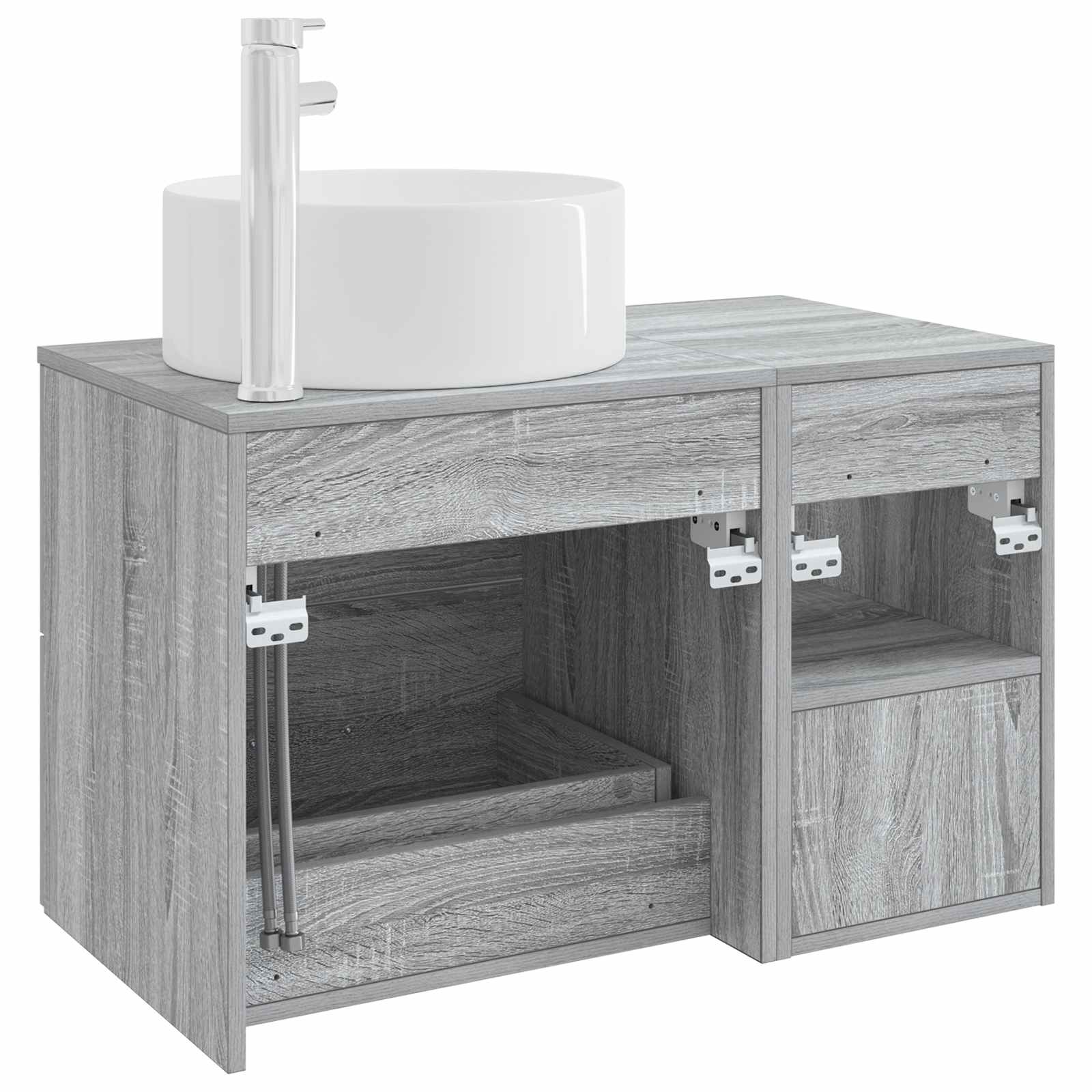 Badezimmermöbel-Set 2 pcs Grau Sonoma Holzwerkstoff