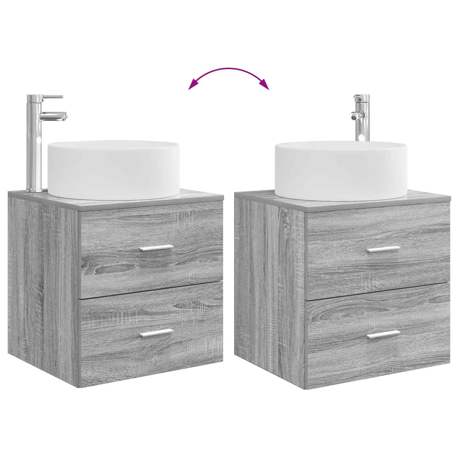 Badezimmermöbel-Set 2 pcs Grau Sonoma Holzwerkstoff