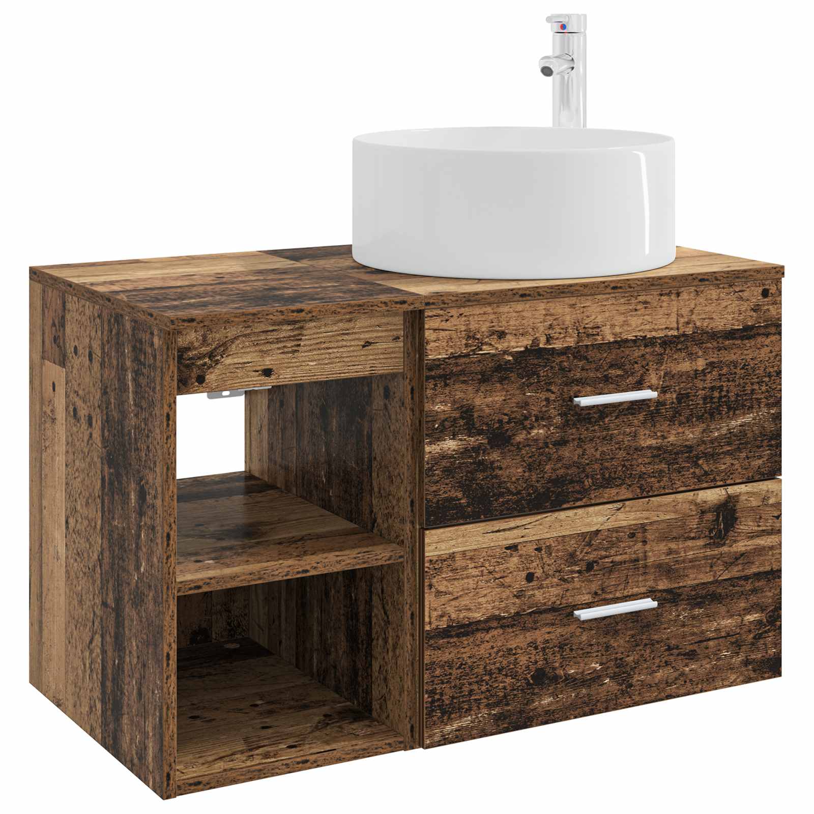 Badezimmermöbel-Set 2 pcs Altholz Holzwerkstoff