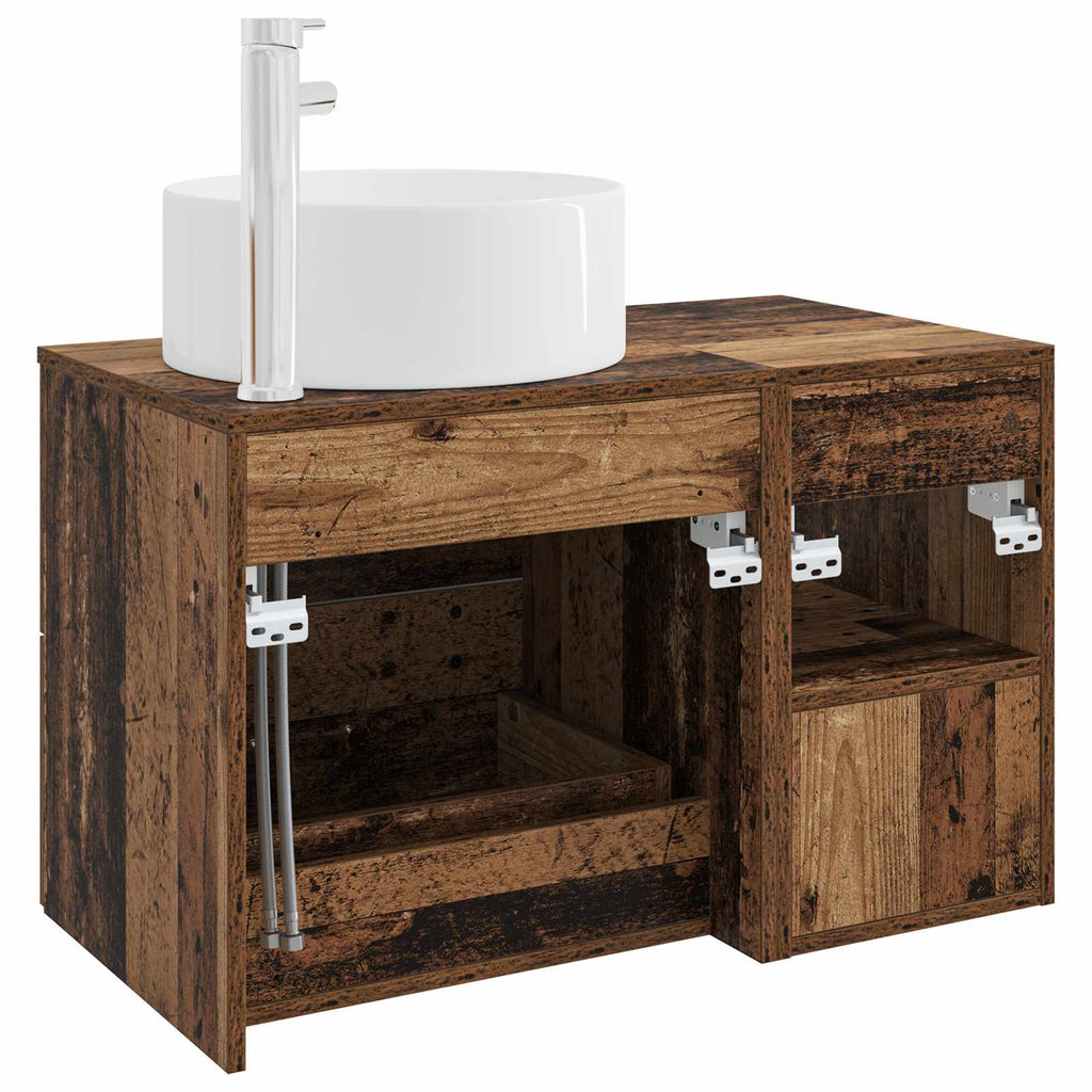 Badezimmermöbel-Set 2 pcs Altholz Holzwerkstoff