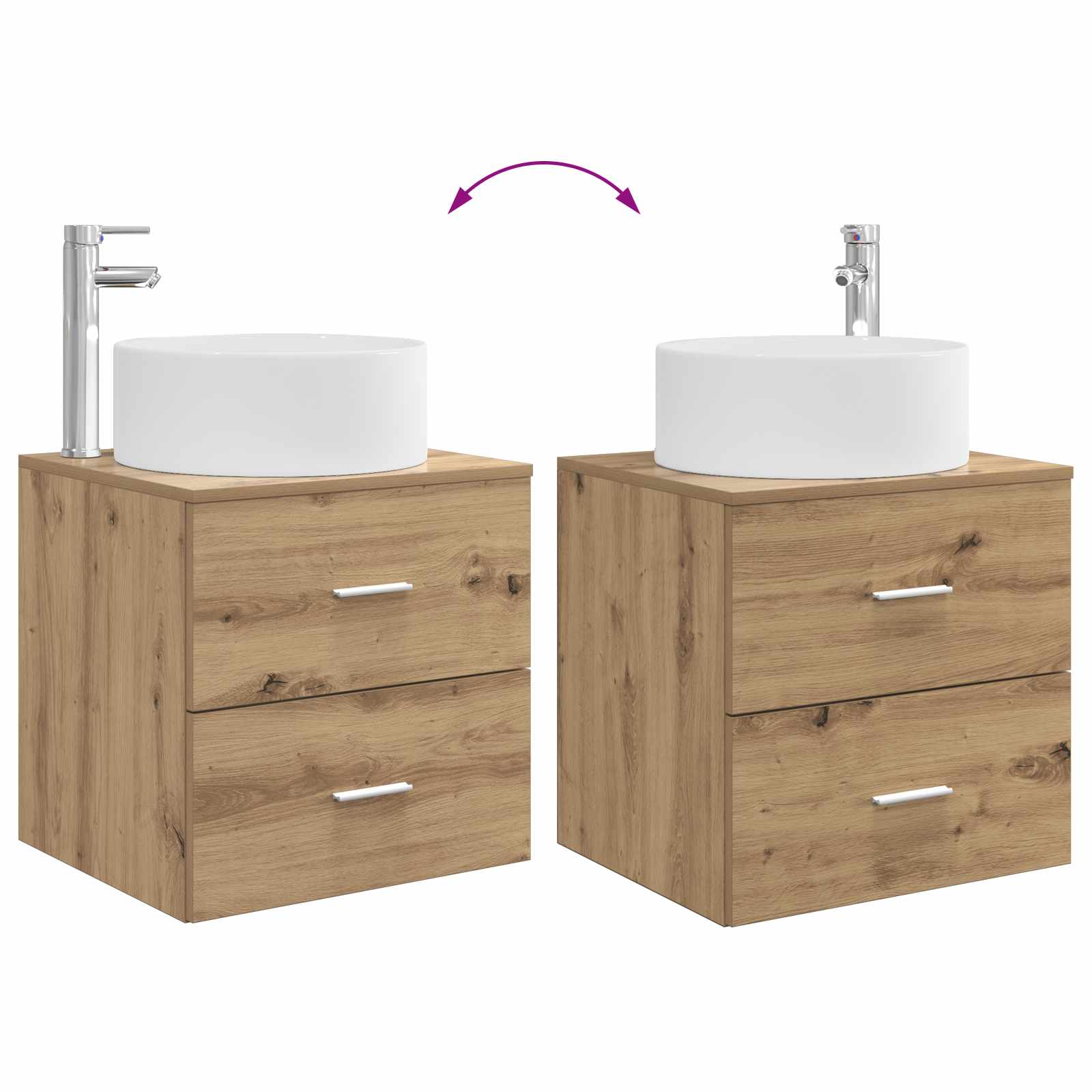 Badezimmermöbel-Set 2 pcs Artisan-Eiche Holzwerkstoff