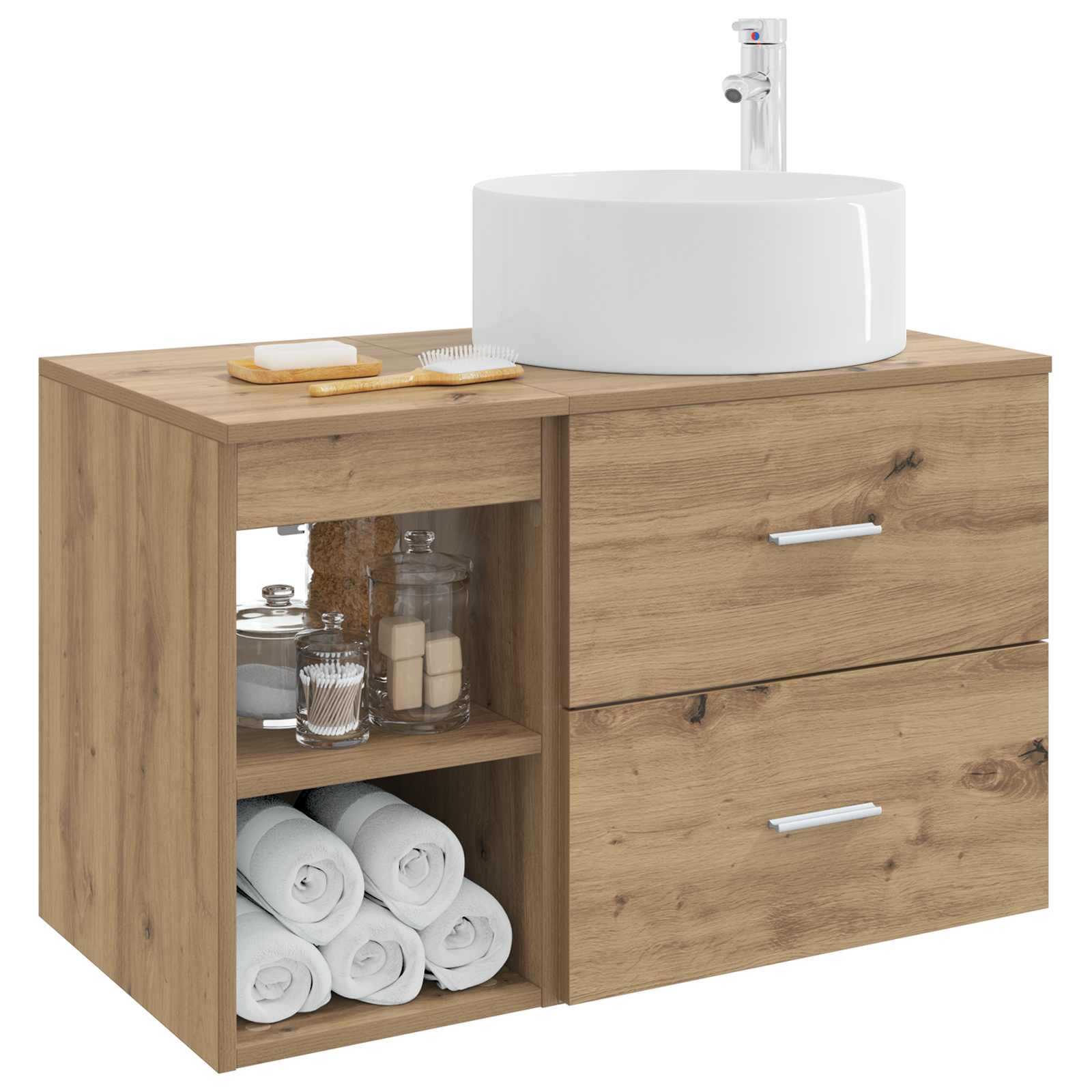 Badezimmermöbel-Set 2 pcs Artisan-Eiche Holzwerkstoff