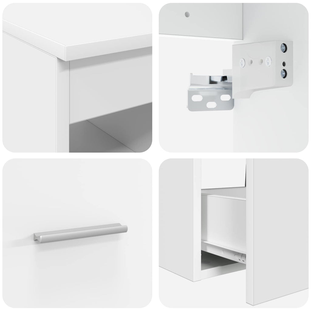 Badezimmermöbel-Set 2 pcs Weiß Holzwerkstoff