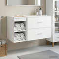 Badezimmermöbel-Set 2 pcs Weiß Holzwerkstoff