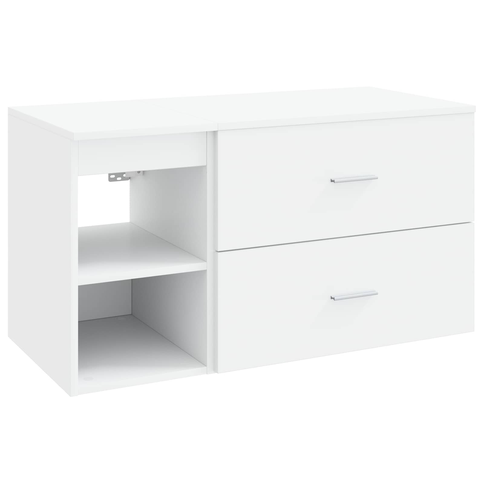 Badezimmermöbel-Set 2 pcs Weiß Holzwerkstoff