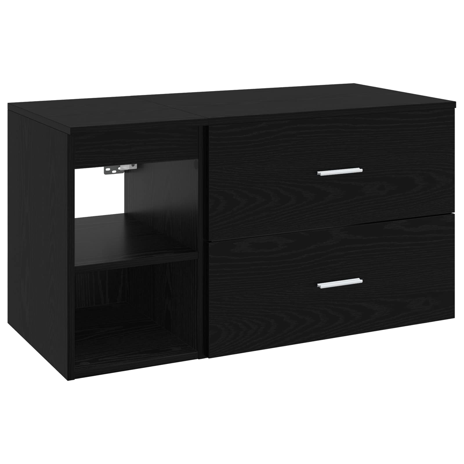 Badezimmermöbel-Set 2 pcs Schwarze Eiche Holzwerkstoff