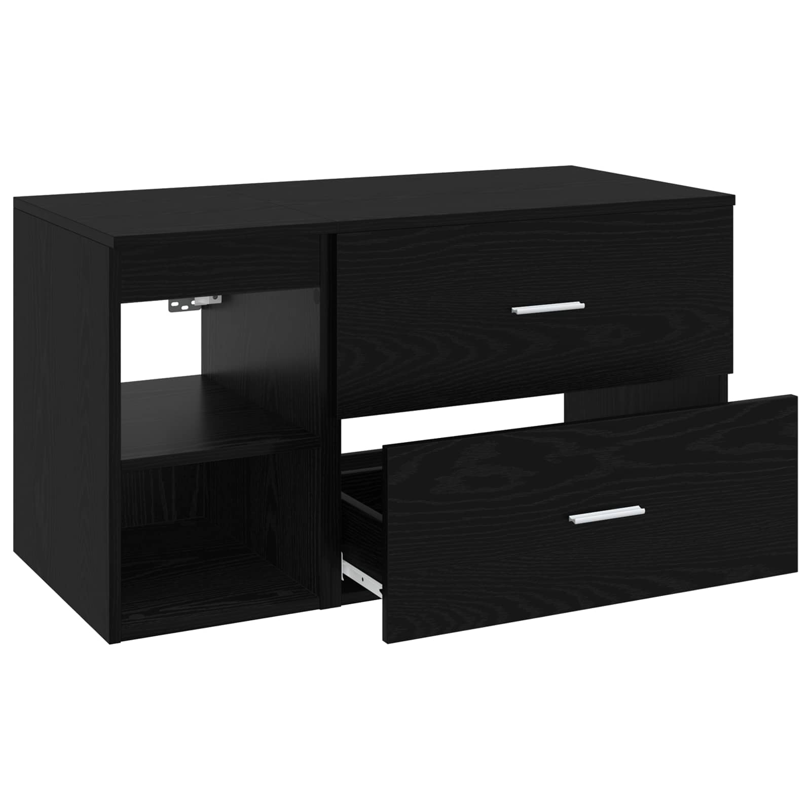 Badezimmermöbel-Set 2 pcs Schwarze Eiche Holzwerkstoff