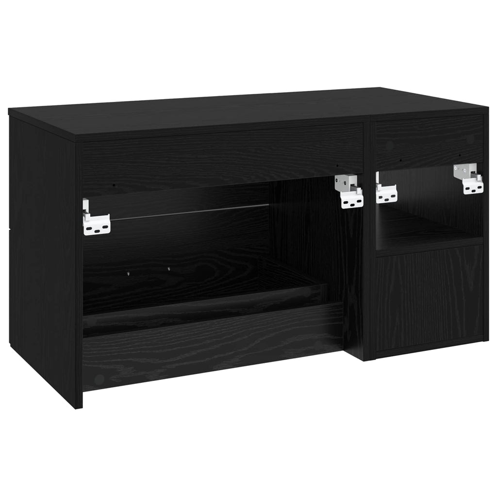 Badezimmermöbel-Set 2 pcs Schwarze Eiche Holzwerkstoff