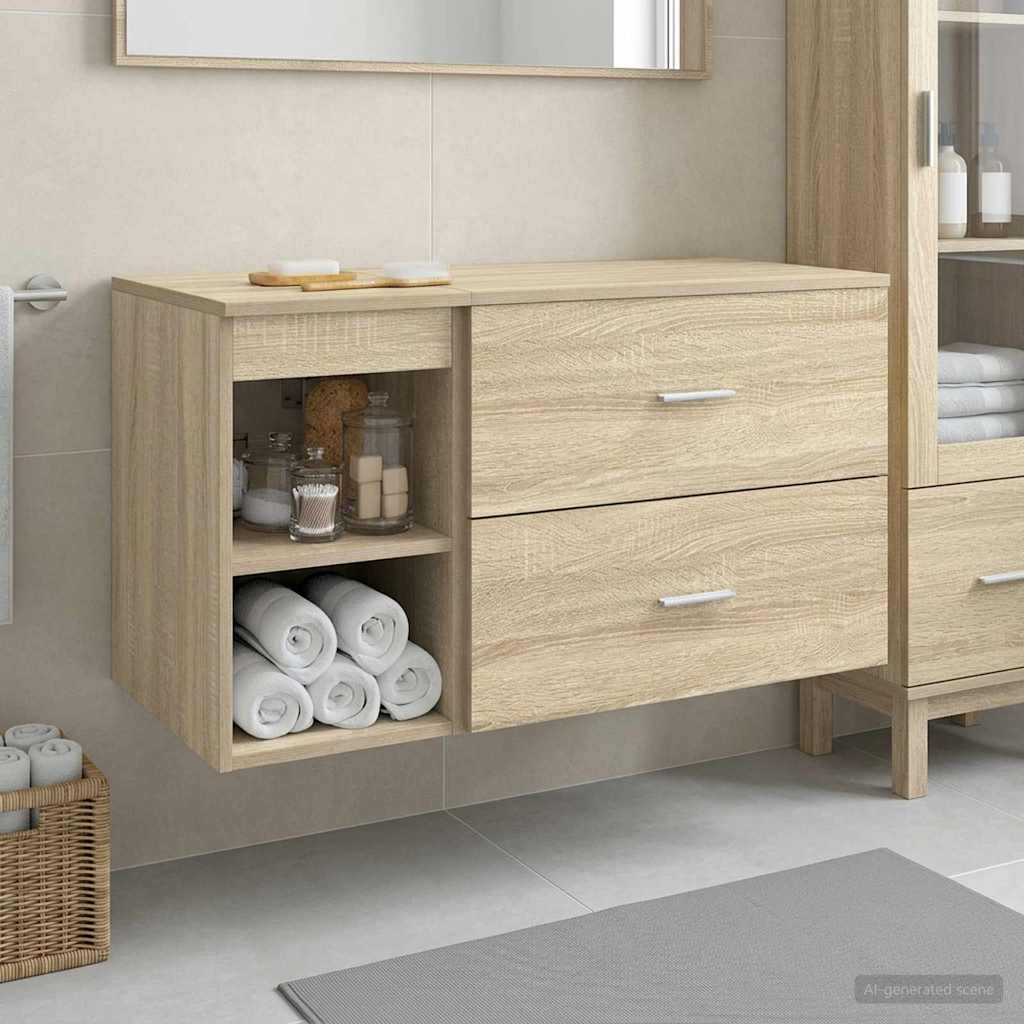 Badezimmermöbel-Set 2 pcs Sonoma-Eiche Holzwerkstoff
