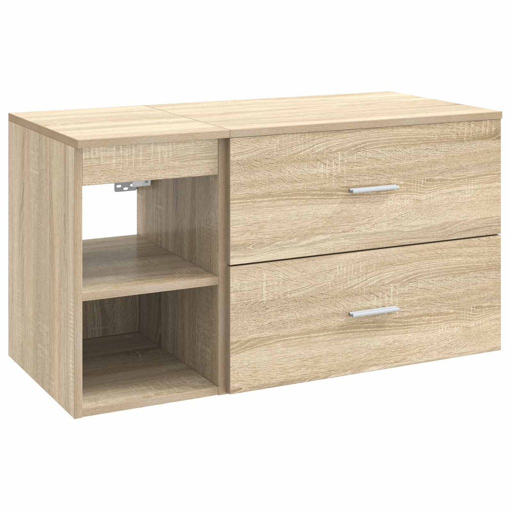 Badezimmermöbel-Set 2 pcs Sonoma-Eiche Holzwerkstoff
