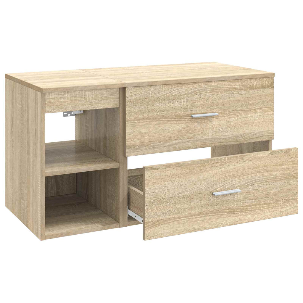 Badezimmermöbel-Set 2 pcs Sonoma-Eiche Holzwerkstoff