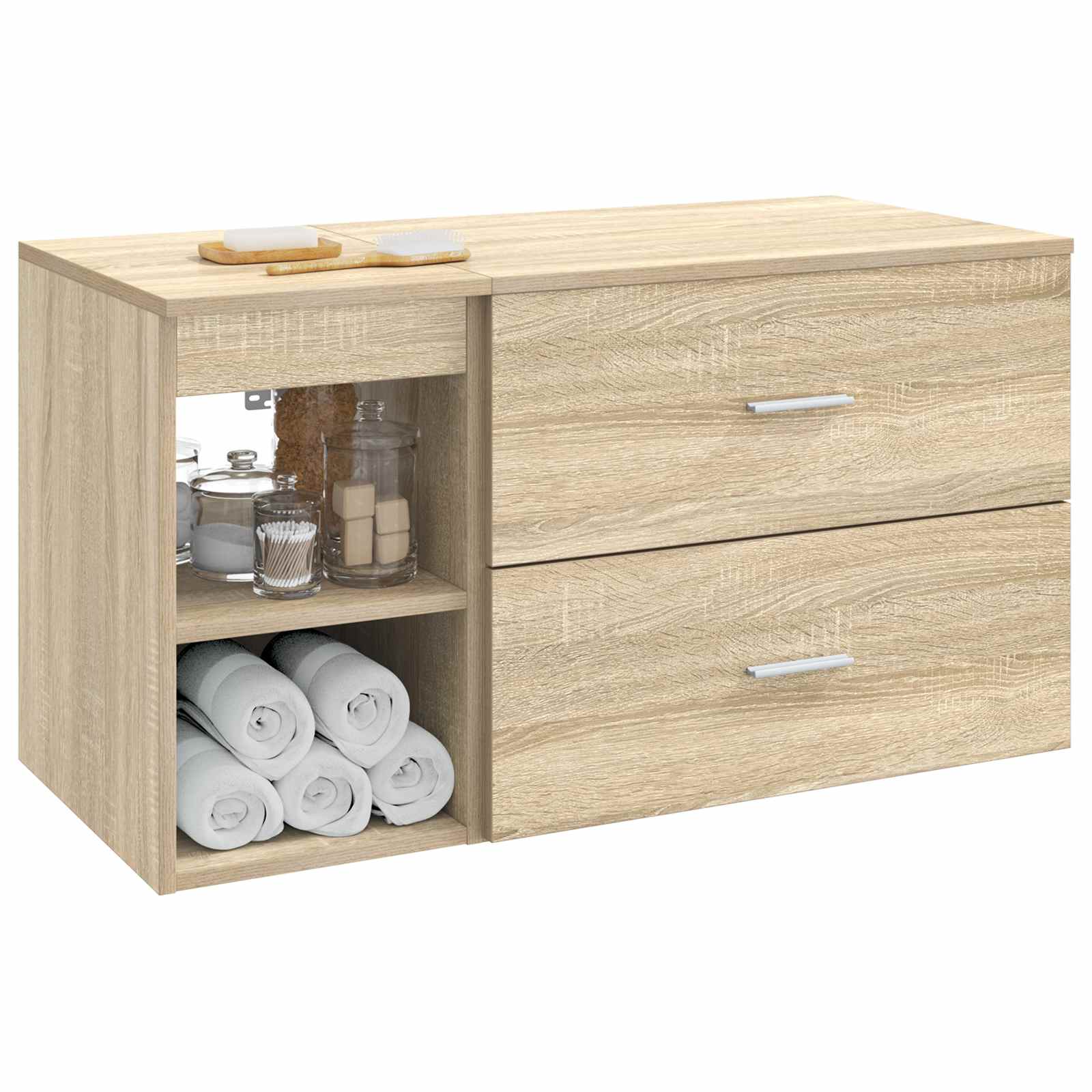 Badezimmermöbel-Set 2 pcs Sonoma-Eiche Holzwerkstoff