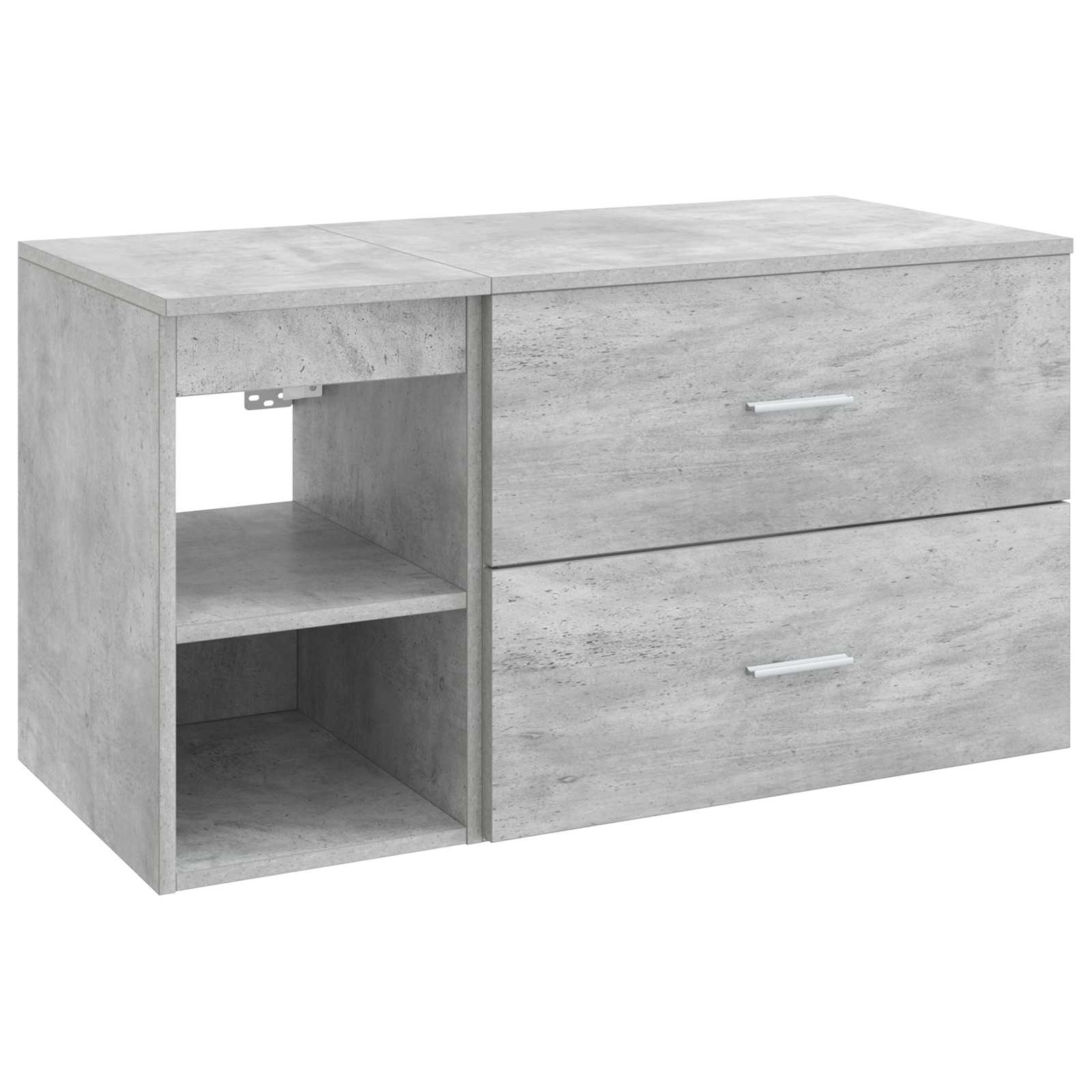 Badezimmermöbel-Set 2 pcs Betongrau Holzwerkstoff